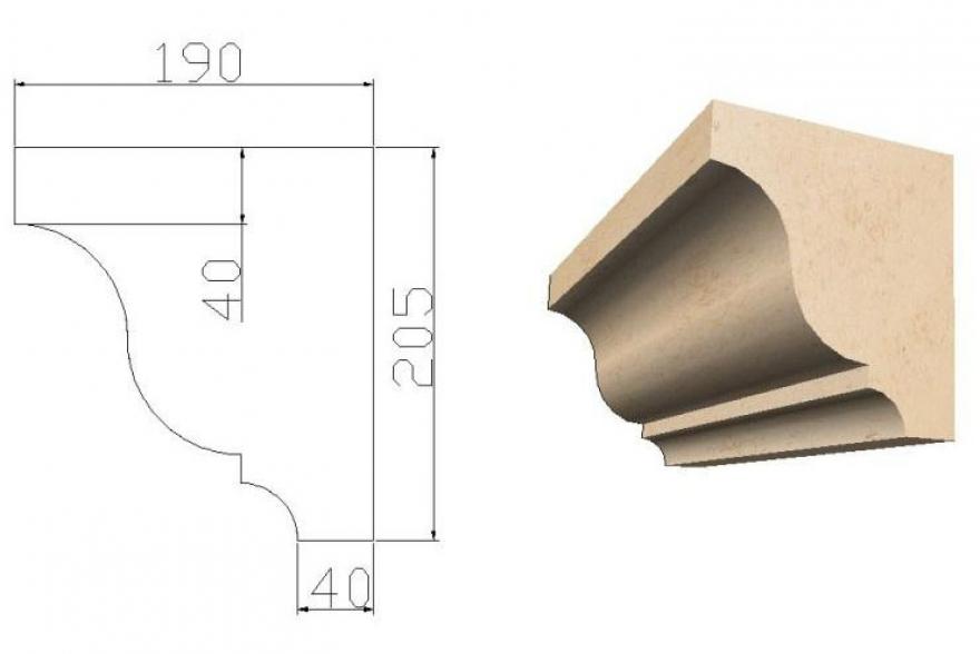 Архитектурные элементы из известняка - К17 190*205*L