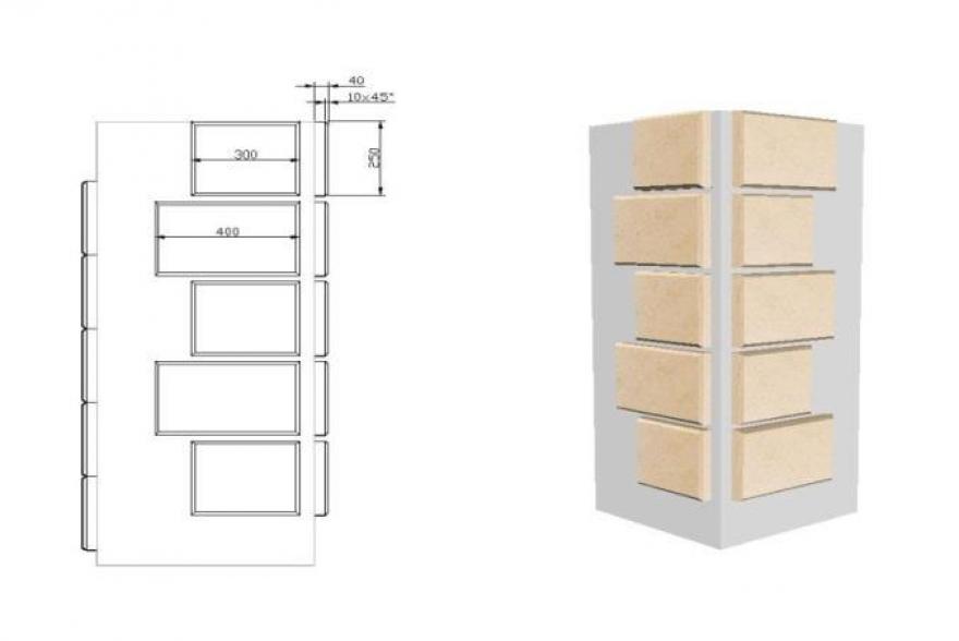 Архитектурные элементы из известняка - УК 40*250*450 (40*250*300)