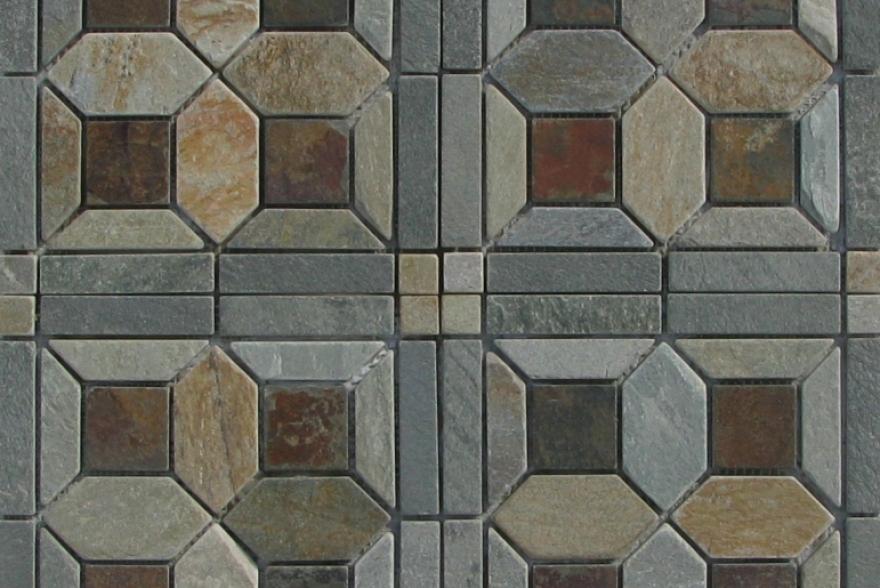 Мозаика каменная - Мозаика Сланец Цветочный орнамент