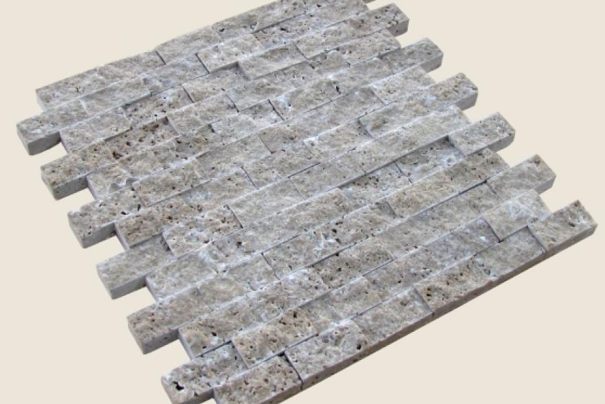 Мозаика каменная - Мозайка Травертин тёмно-бежевый