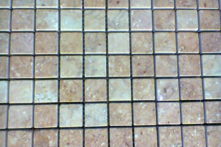 Мозаика каменная - Травертин розовый полированный